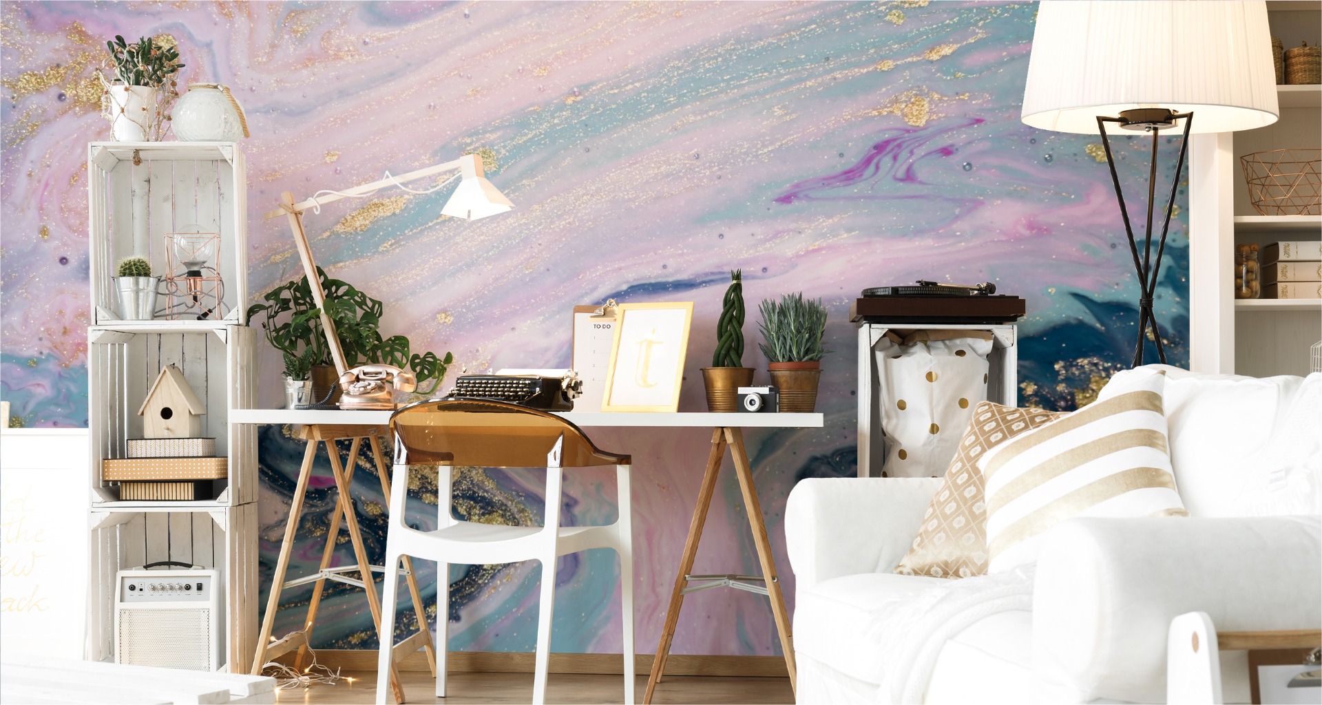 Vlies FOTOTAPETE XXL TAPETE Wandbilder SCHLAFZIMMER modisches Marmor