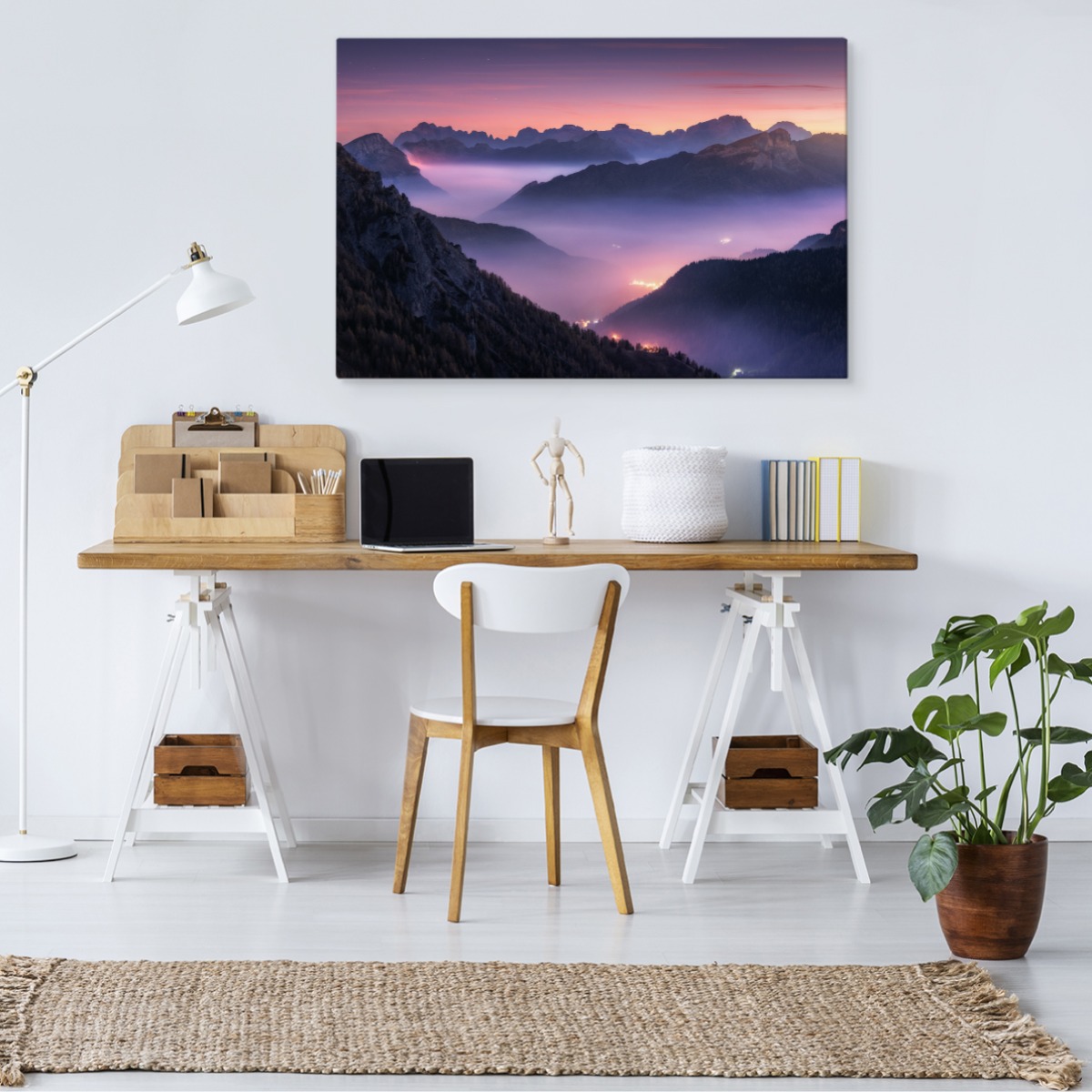 CANVAS Leinwand Bilder XXL Wandbilder Kunstdruck Natur Berge Nebel
