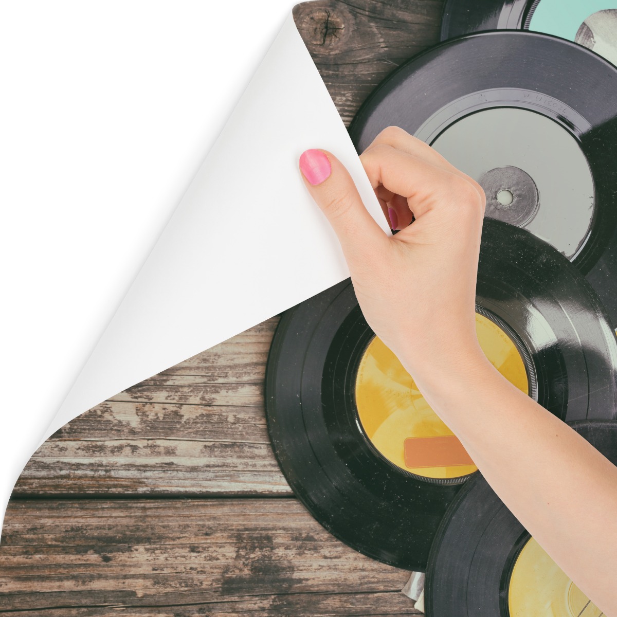 VLIES FOTOTAPETE Tapete Wandbilder XXL Wohnzimmer Schallplatten 3D 3723