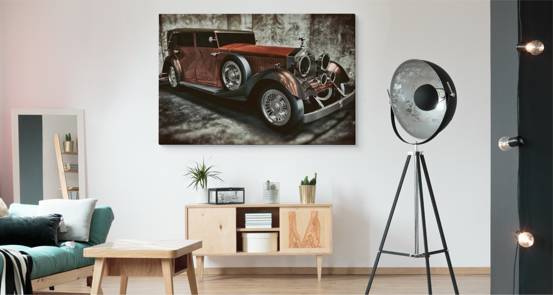 CANVAS Leinwand Bilder XXL Wandbilder Kunstdruck Auto Retro Antik