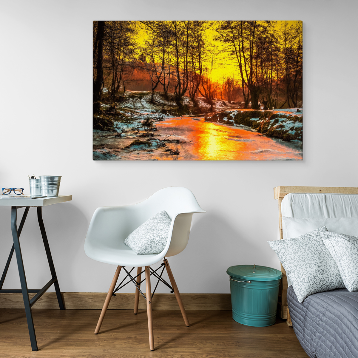 Fabelhafte Canvas LEINWAND BILDER XXL Kunstdruck Natur Wald Schnee