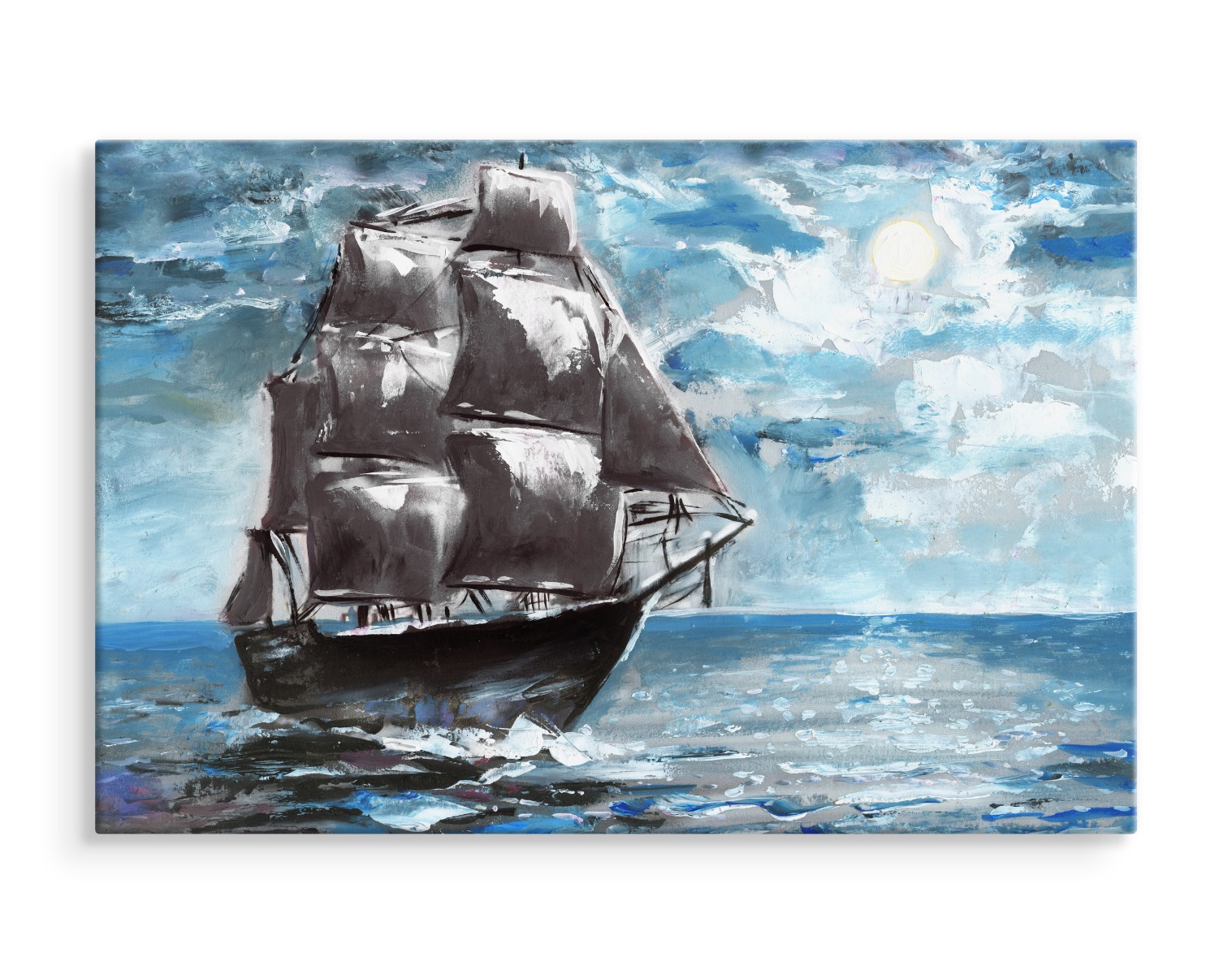 CANVAS Leinwand Bilder XXL Wandbilder Kunstdruck Meer Schiff Sonne