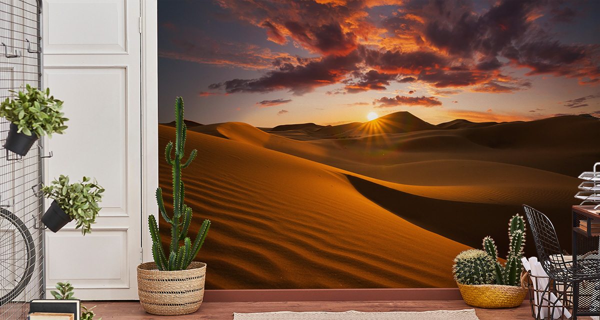 VLIES FOTOTAPETE XXL TAPETE Landschaft Sonnenuntergang Wüste Dünen Sand