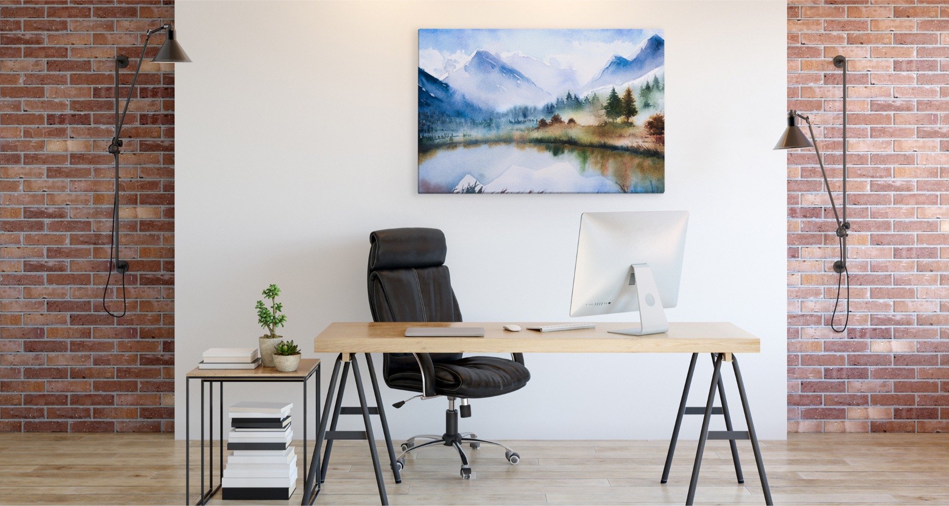 CANVAS Leinwand Bilder XXL Wandbilder Kunstdruck Natur Berge See Nebel