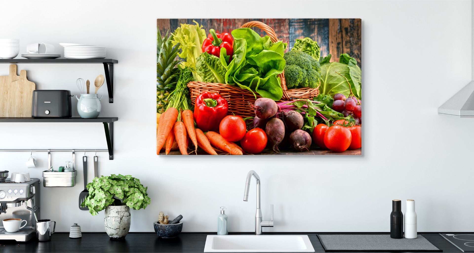 CANVAS Leinwand Bilder XXL Wandbilder Kunstdruck Gemüse Obst Holz Natur