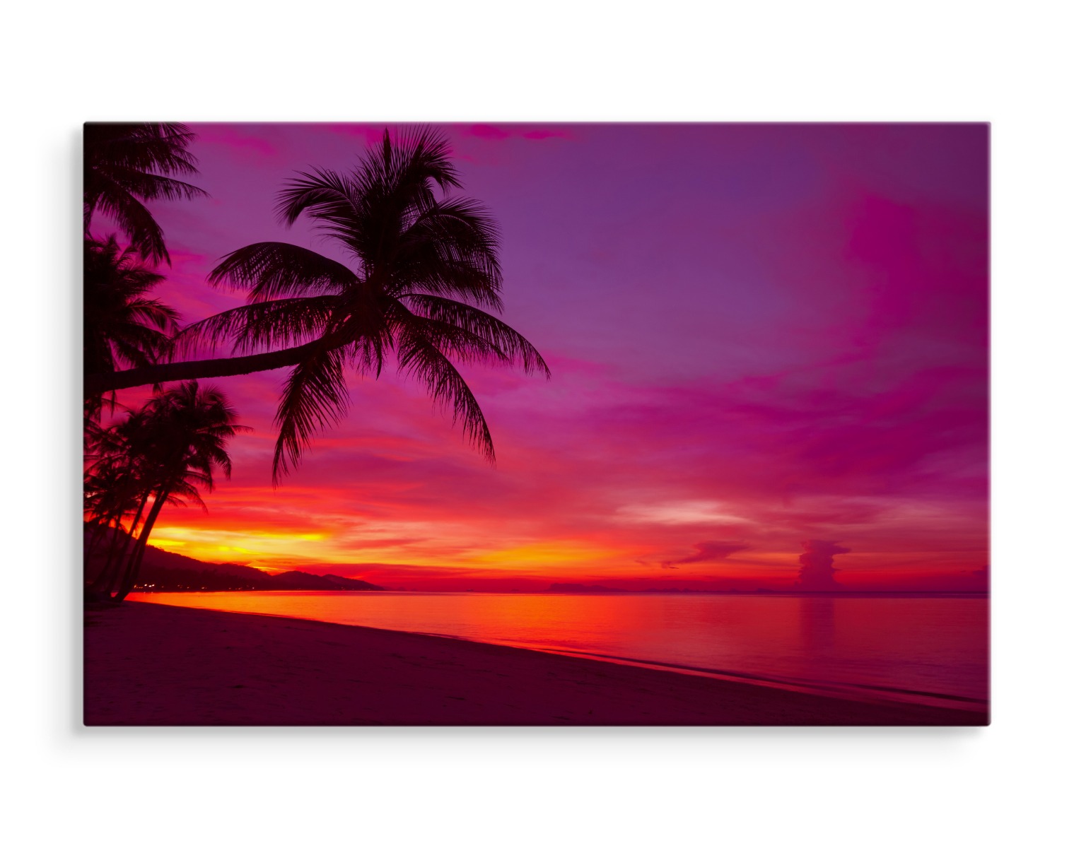 Canvas Leinwand Bilder Xxl Wandbilder Kunstdruck Strand Meer Palmen Abend 553 Ebay 